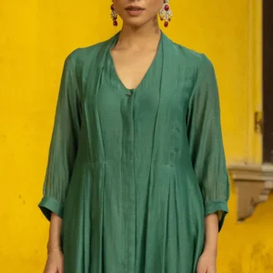 Chanderi Kurta Dress with Pants