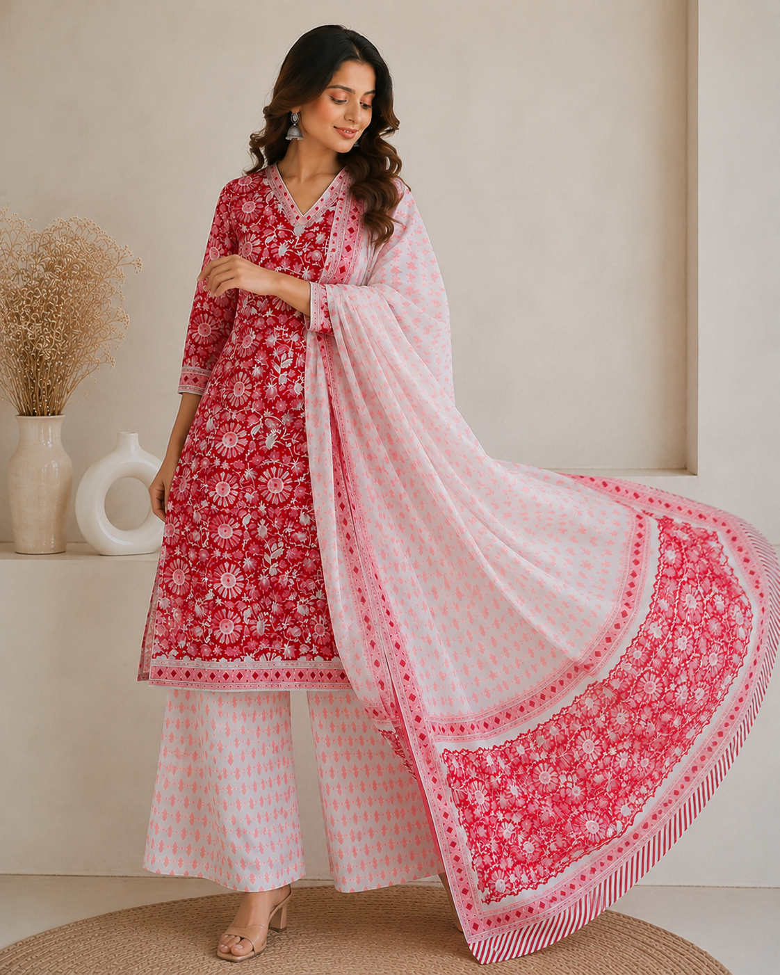 FLORAL PRINT 3 PIECE SUIT SET - Image 6